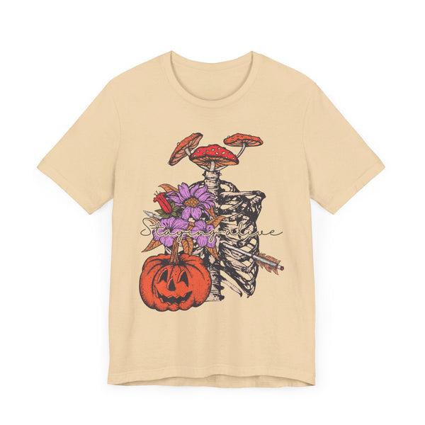 Staying Alive - Floral Skeleton Ribcage Halloween Shirt