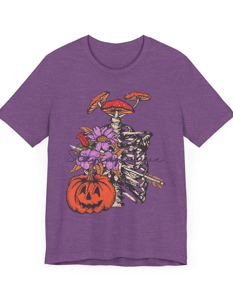 Staying Alive Floral Skeleton Ribcage Halloween Graphic Shirt