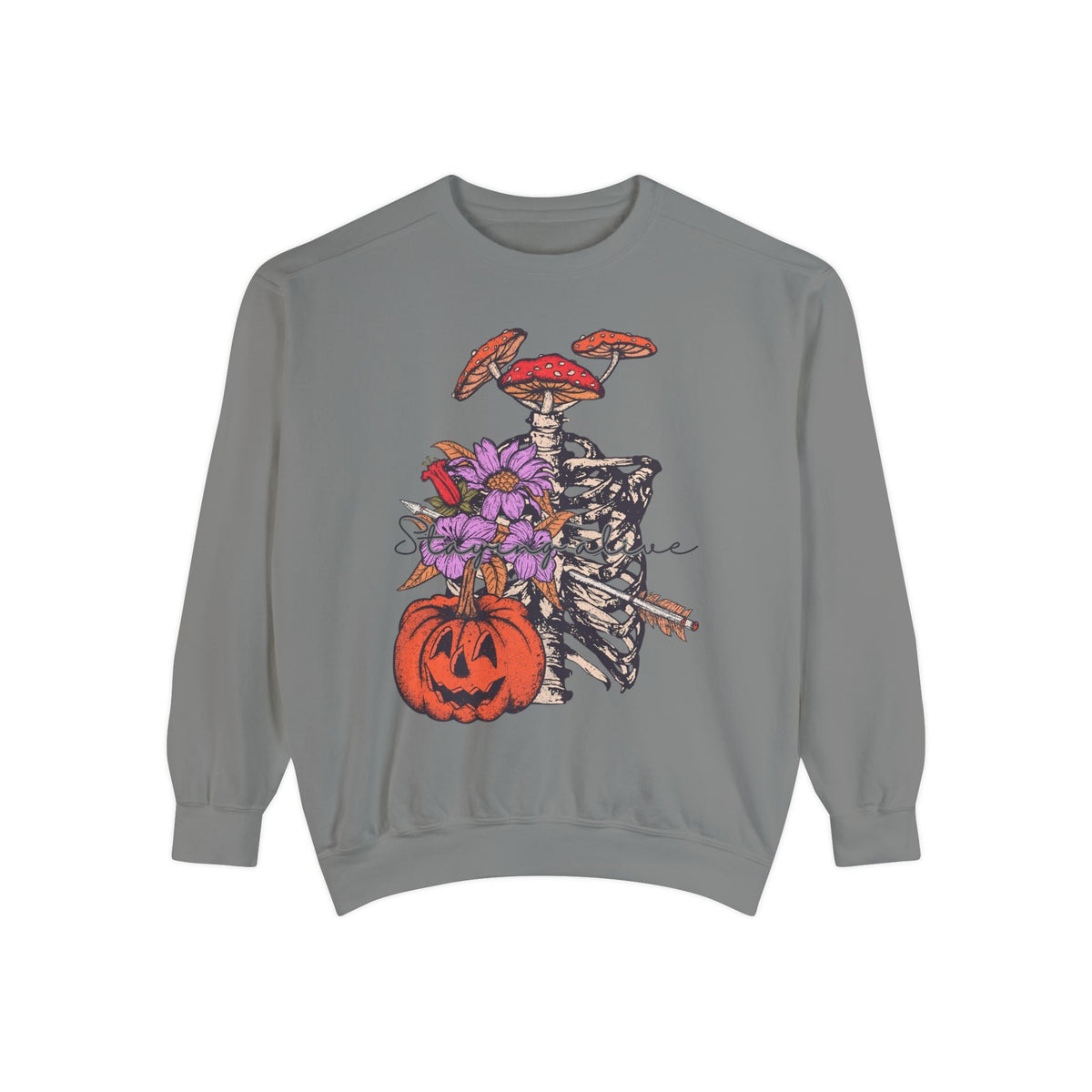 Staying Alive - Floral Skeleton Ribcage Halloween Sweatshirt