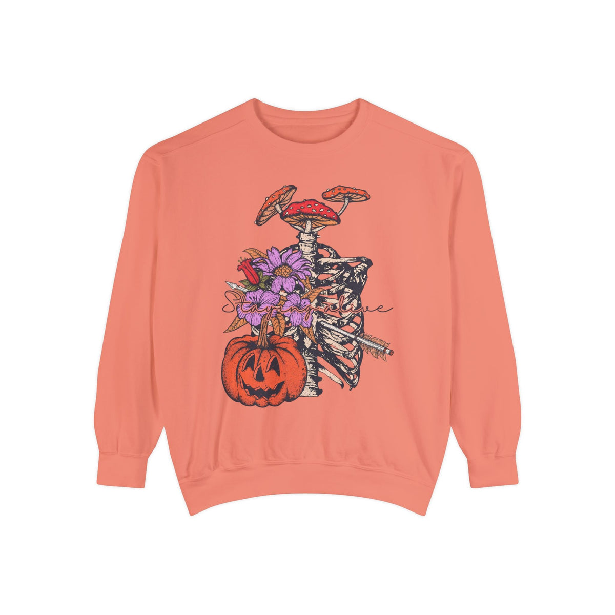 Staying Alive - Floral Skeleton Ribcage Halloween Sweatshirt