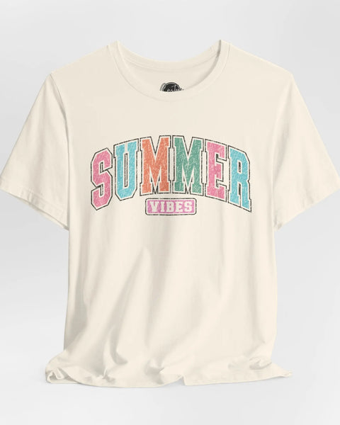 Summer Vibes Womens T Shirt Bright Breezy Short Sleeve Tee