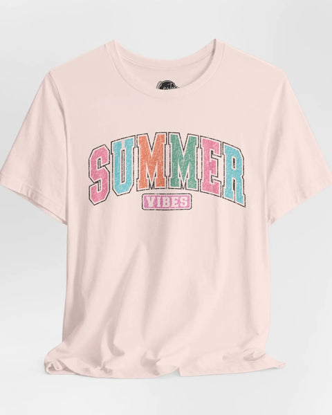 Summer Vibes Womens T Shirt Bright Breezy Short Sleeve Tee