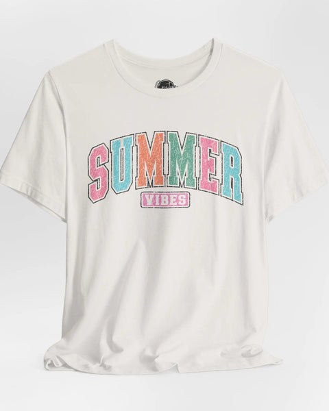 Summer Vibes Womens T Shirt Bright Breezy Short Sleeve Tee