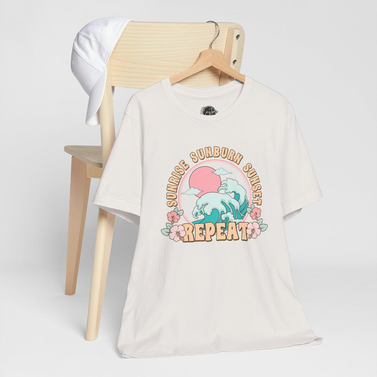 Sunrise Sunburn Sunset Repeat Beach T-Shirt - Coastal Chic Tee | Lake Life Shirt | Summer Graphic Top | Trendy Vacation Wear