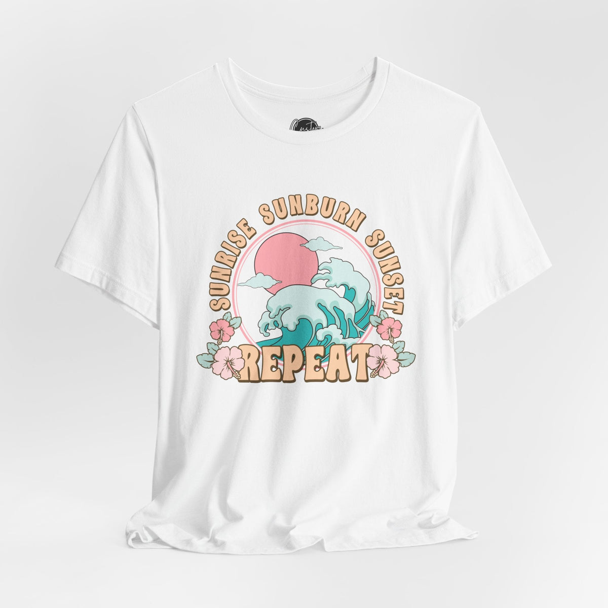 Sunrise Sunburn Sunset Repeat Beach T-Shirt - Coastal Chic Tee | Lake Life Shirt | Summer Graphic Top | Trendy Vacation Wear