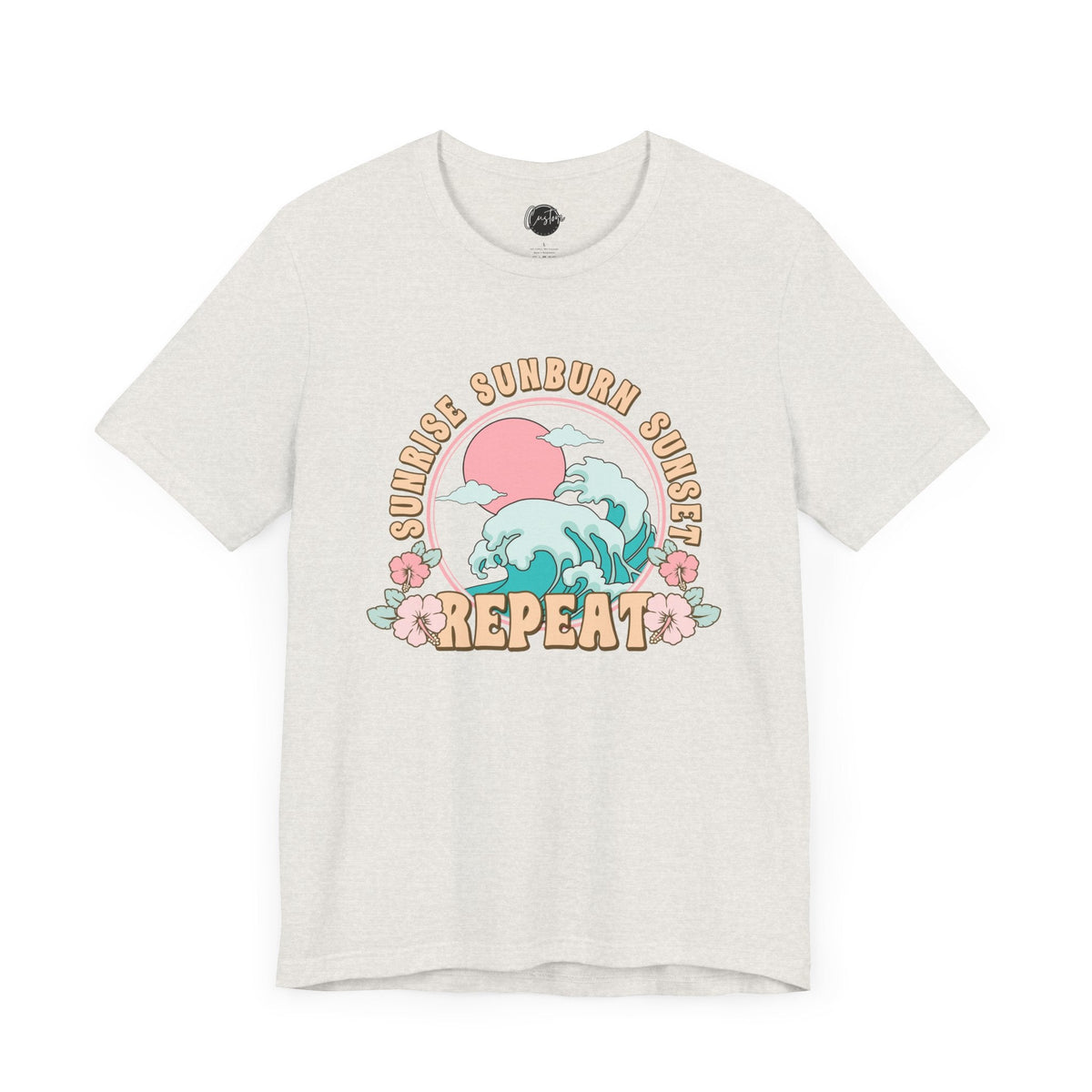 Sunrise Sunburn Sunset Repeat Beach T-Shirt - Coastal Chic Tee | Lake Life Shirt | Summer Graphic Top | Trendy Vacation Wear