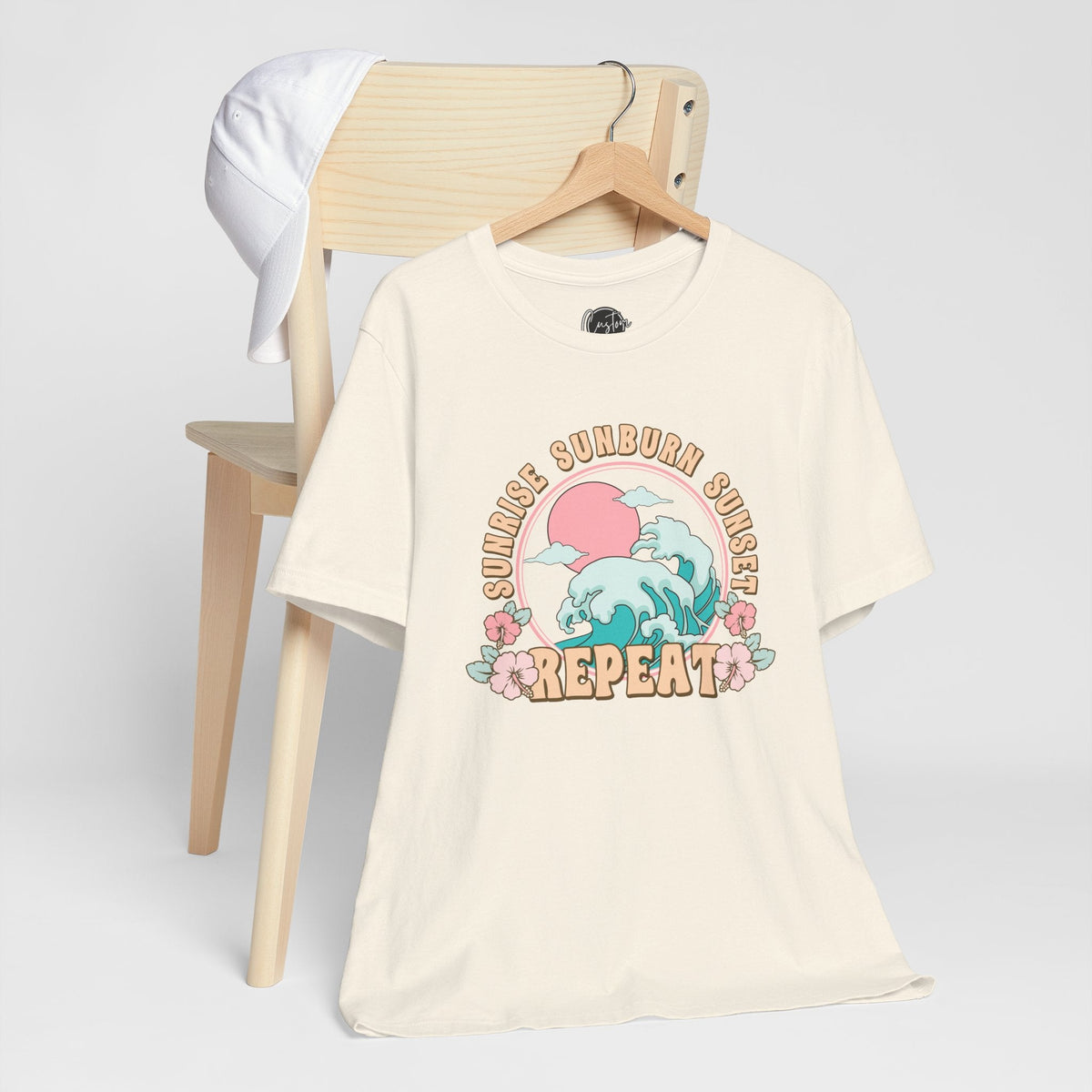 Sunrise Sunburn Sunset Repeat Beach T-Shirt - Coastal Chic Tee | Lake Life Shirt | Summer Graphic Top | Trendy Vacation Wear