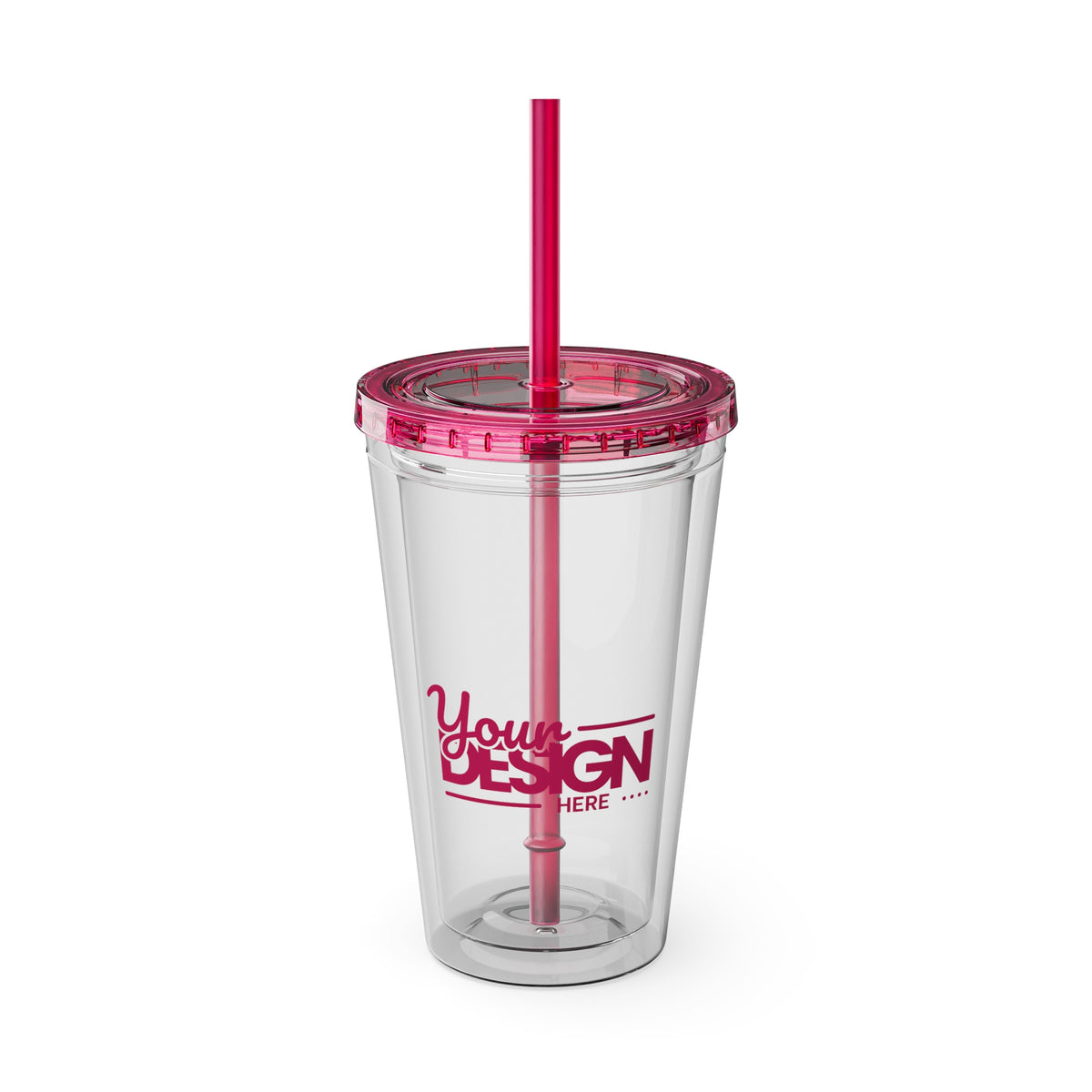 Sunsplash Tumbler with Straw - Personalizable 16oz Drink Cup for Summer Fun, Beach Vibes, and Gifts