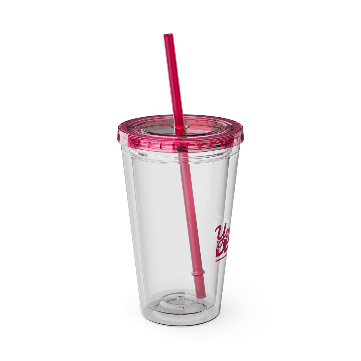 Sunsplash Tumbler with Straw - Personalizable 16oz Drink Cup for Summer Fun, Beach Vibes, and Gifts