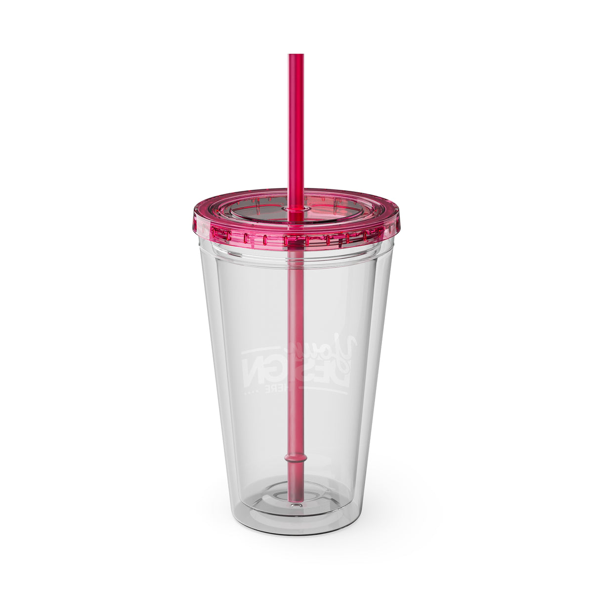 Sunsplash Tumbler with Straw - Personalizable 16oz Drink Cup for Summer Fun, Beach Vibes, and Gifts