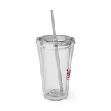 Sunsplash Tumbler with Straw - Personalizable 16oz Drink Cup for Summer Fun, Beach Vibes, and Gifts