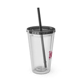 Sunsplash Tumbler with Straw - Personalizable 16oz Drink Cup for Summer Fun, Beach Vibes, and Gifts