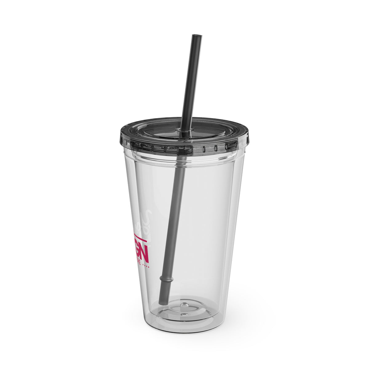 Sunsplash Tumbler with Straw - Personalizable 16oz Drink Cup for Summer Fun, Beach Vibes, and Gifts