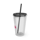 Sunsplash Tumbler with Straw - Personalizable 16oz Drink Cup for Summer Fun, Beach Vibes, and Gifts