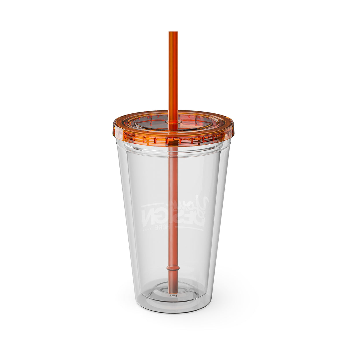Sunsplash Tumbler with Straw - Personalizable 16oz Drink Cup for Summer Fun, Beach Vibes, and Gifts