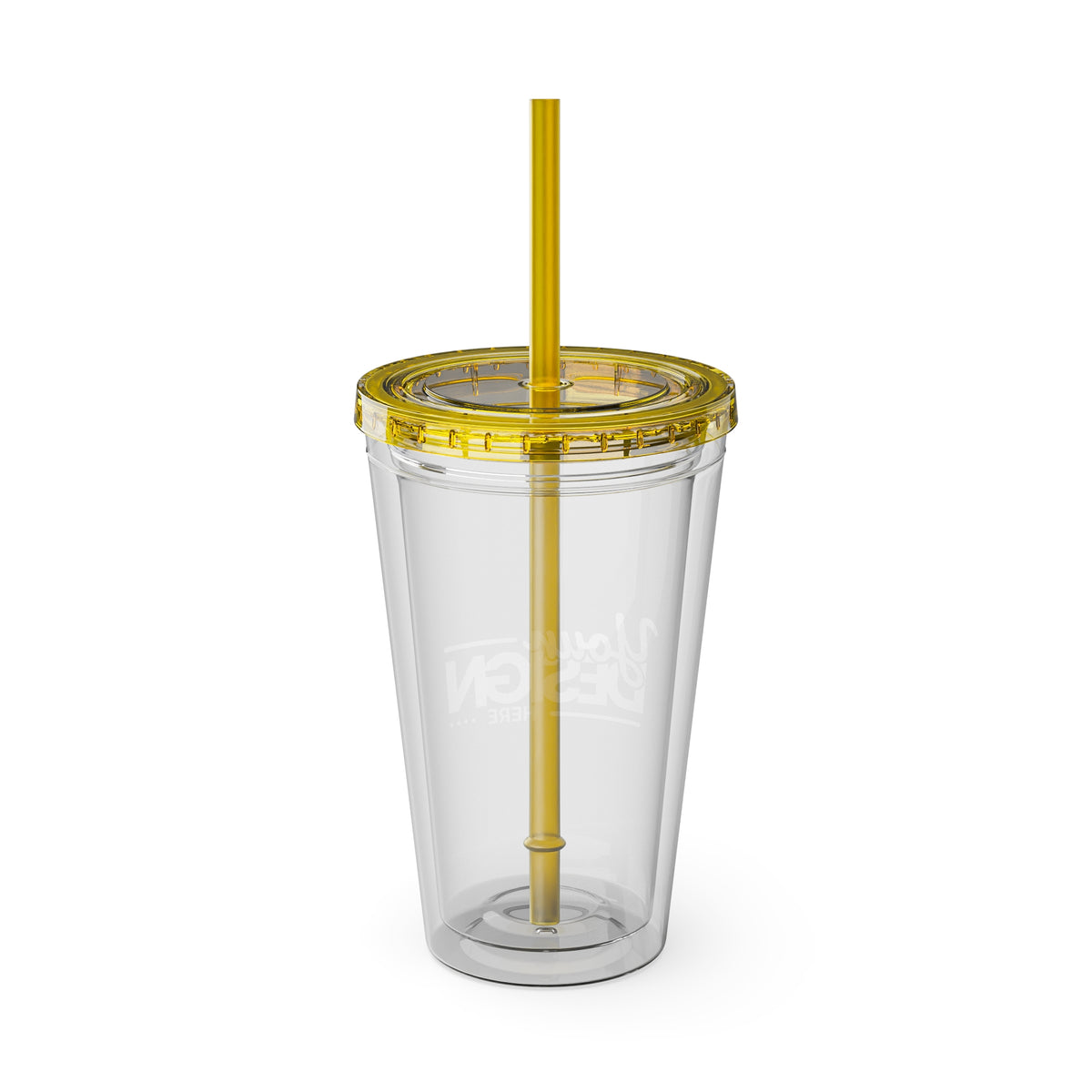 Sunsplash Tumbler with Straw - Personalizable 16oz Drink Cup for Summer Fun, Beach Vibes, and Gifts