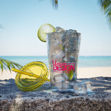 Sunsplash Tumbler with Straw - Personalizable 16oz Drink Cup for Summer Fun, Beach Vibes, and Gifts