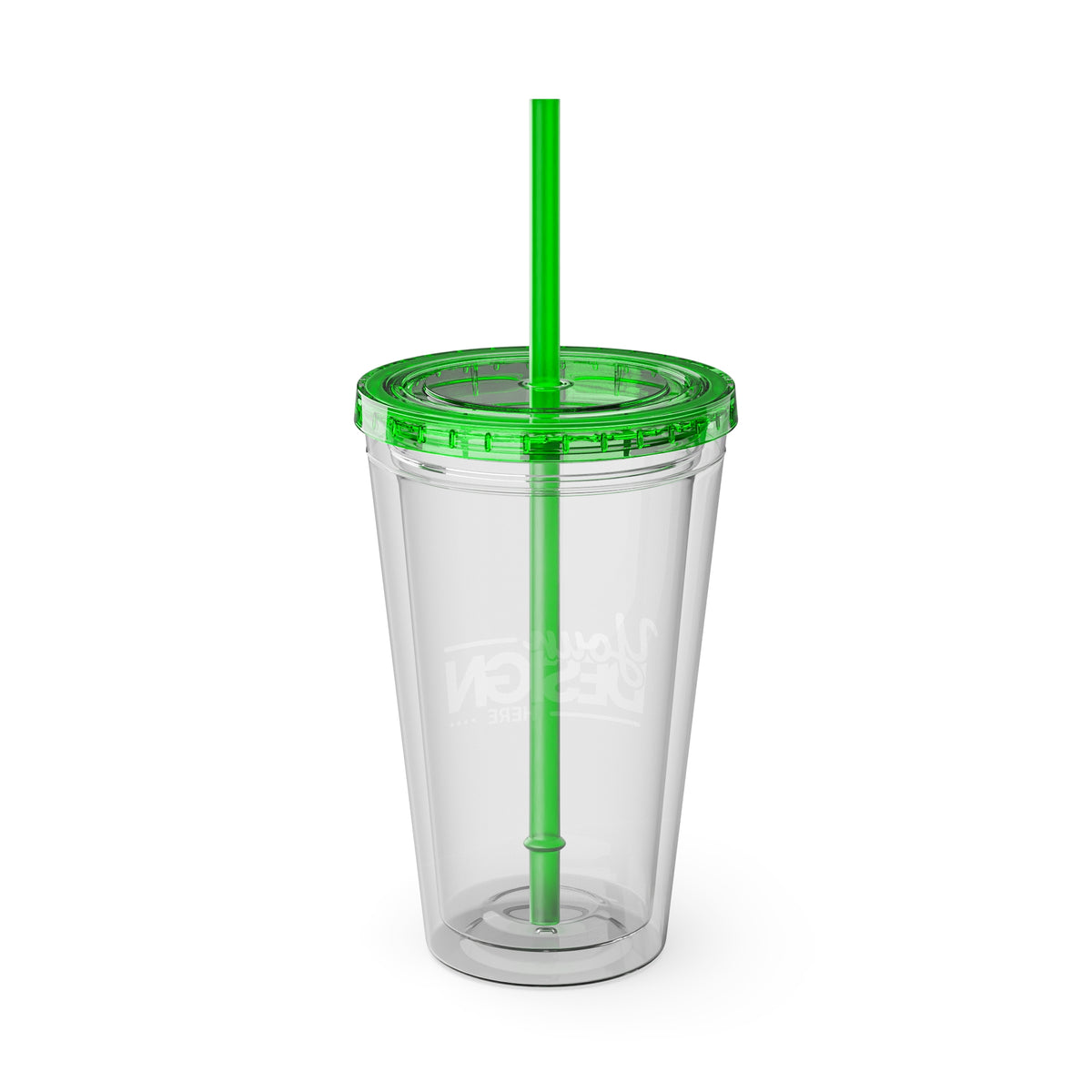 Sunsplash Tumbler with Straw - Personalizable 16oz Drink Cup for Summer Fun, Beach Vibes, and Gifts
