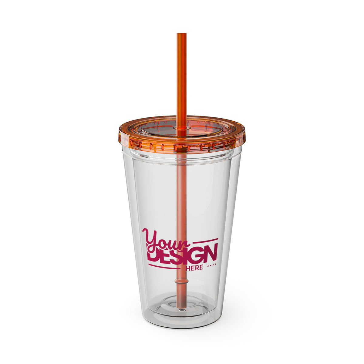 Sunsplash Tumbler with Straw - Personalizable 16oz Drink Cup for Summer Fun, Beach Vibes, and Gifts