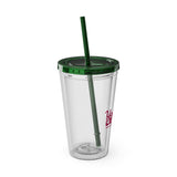 Sunsplash Tumbler with Straw - Personalizable 16oz Drink Cup for Summer Fun, Beach Vibes, and Gifts