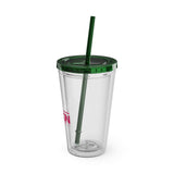 Sunsplash Tumbler with Straw - Personalizable 16oz Drink Cup for Summer Fun, Beach Vibes, and Gifts