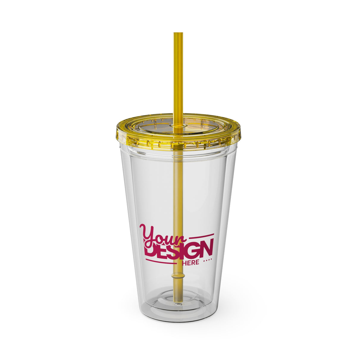 Sunsplash Tumbler with Straw - Personalizable 16oz Drink Cup for Summer Fun, Beach Vibes, and Gifts