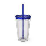 Sunsplash Tumbler with Straw - Personalizable 16oz Drink Cup for Summer Fun, Beach Vibes, and Gifts