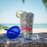 Sunsplash Tumbler with Straw - Personalizable 16oz Drink Cup for Summer Fun, Beach Vibes, and Gifts