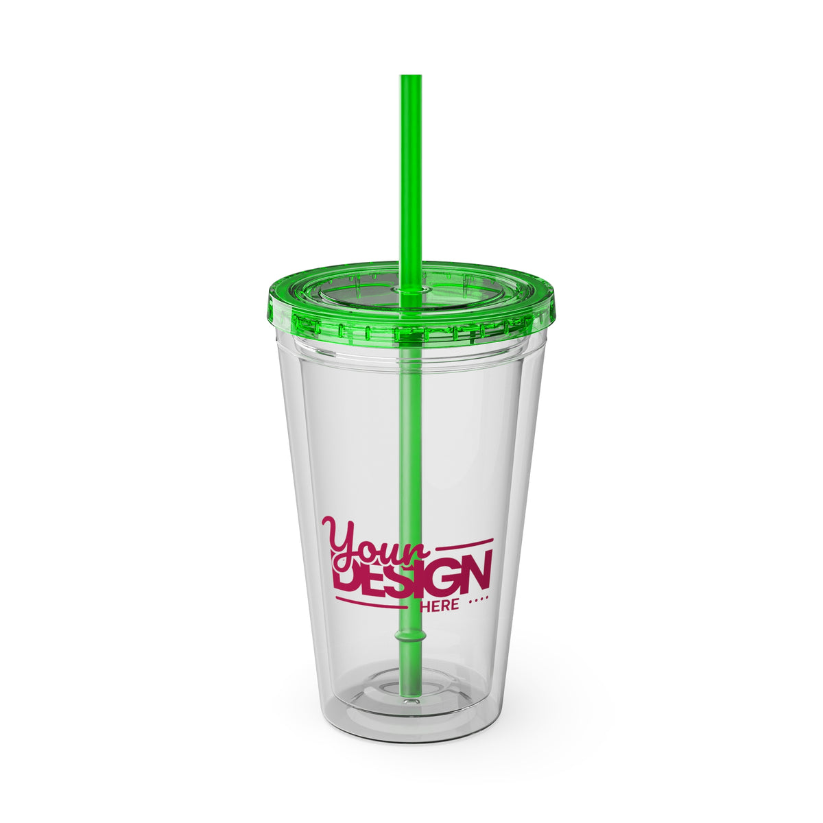 Sunsplash Tumbler with Straw - Personalizable 16oz Drink Cup for Summer Fun, Beach Vibes, and Gifts