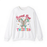 Sweet But Twisted Christmas Sweatshirt – Candy Cane Graphic Tee with Bow, Funny Holiday Shirt, Festive Christmas Apparel