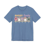 Sweet & Spooky Halloween Shirt - Retro Ghost Lollipops Graphic Tee