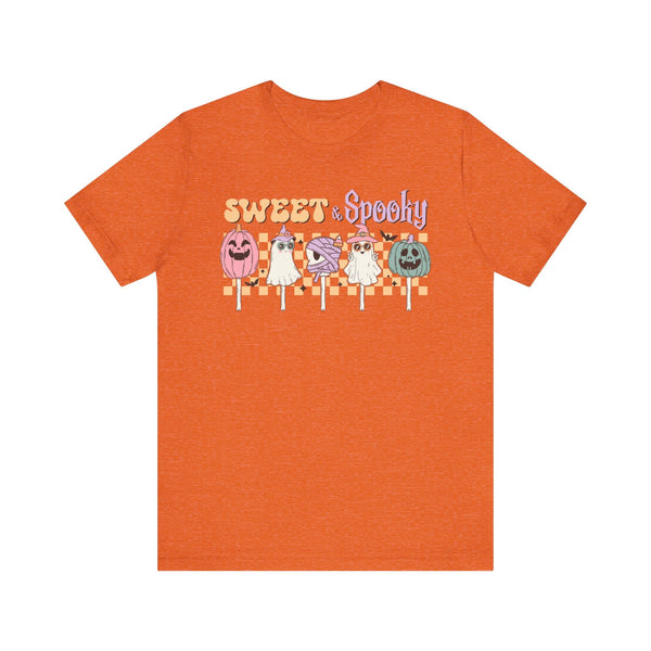 Sweet & Spooky Halloween Shirt - Retro Ghost Lollipops Graphic Tee