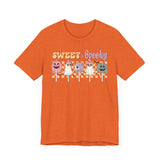 Sweet & Spooky Halloween Shirt - Retro Ghost Lollipops Graphic Tee