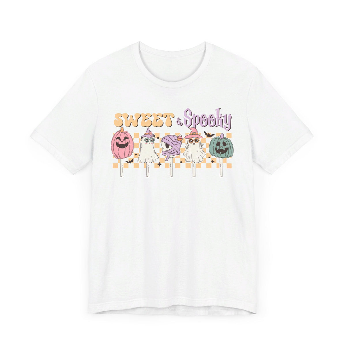 Sweet & Spooky Halloween Shirt - Retro Ghost Lollipops Graphic Tee