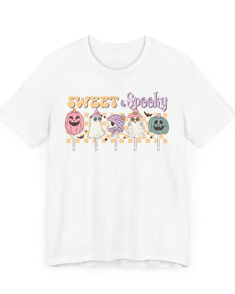 Sweet And Spooky Halloween Shirt Retro Ghost Lollipops Graphic Tee