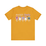 Sweet & Spooky Halloween Shirt - Retro Ghost Lollipops Graphic Tee