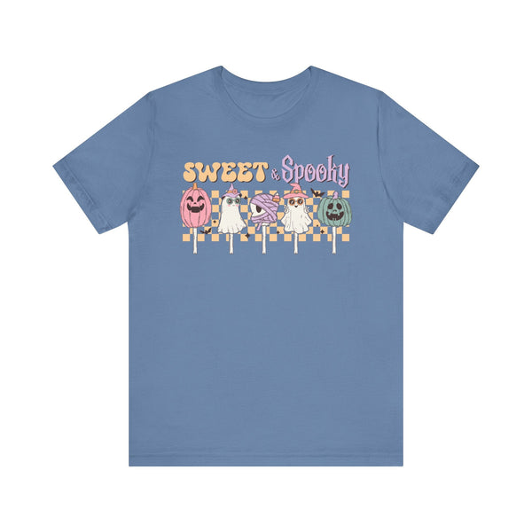 Sweet & Spooky Halloween Shirt - Retro Ghost Lollipops Graphic Tee