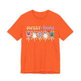 Sweet & Spooky Halloween Shirt - Retro Ghost Lollipops Graphic Tee