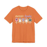 Sweet & Spooky Halloween Shirt - Retro Ghost Lollipops Graphic Tee