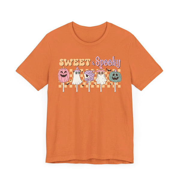 Sweet & Spooky Halloween Shirt - Retro Ghost Lollipops Graphic Tee