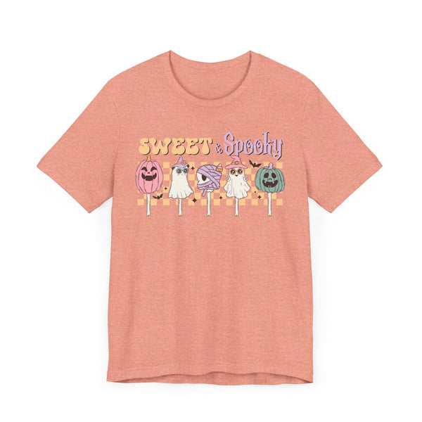 Sweet & Spooky Halloween Shirt - Retro Ghost Lollipops Graphic Tee