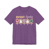 Sweet & Spooky Halloween Shirt - Retro Ghost Lollipops Graphic Tee