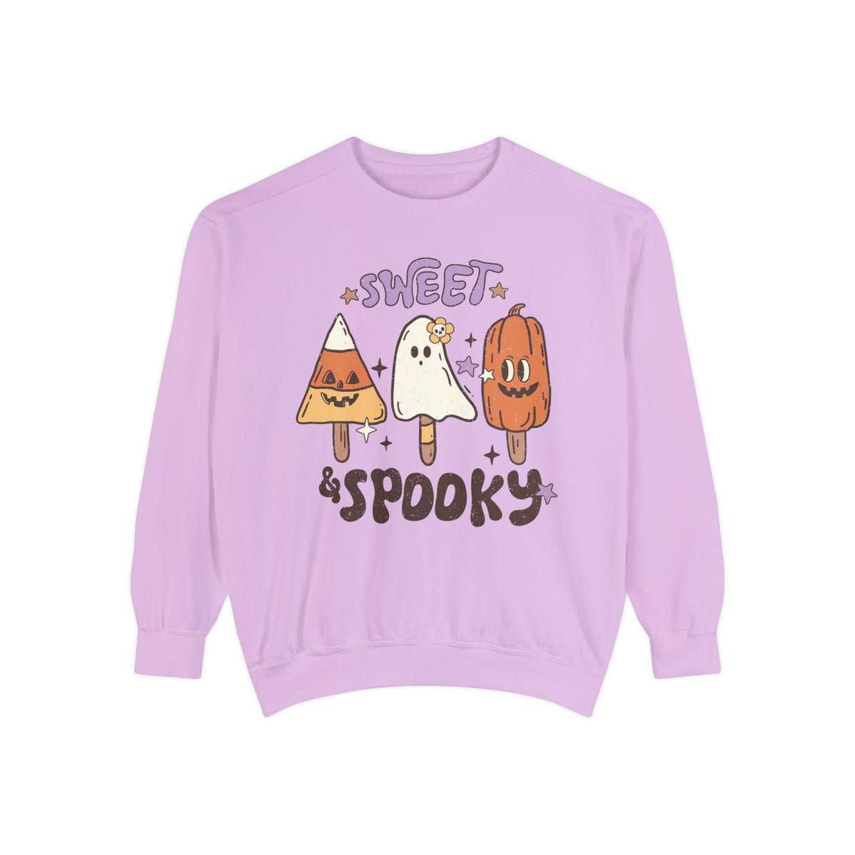 Sweet and Spooky Halloween Sweatshirt - Candy and Ghost Pops Graphic Sweater