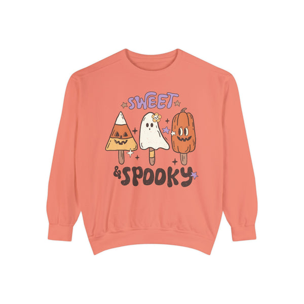 Sweet and Spooky Halloween Sweatshirt - Candy and Ghost Pops Graphic Sweater