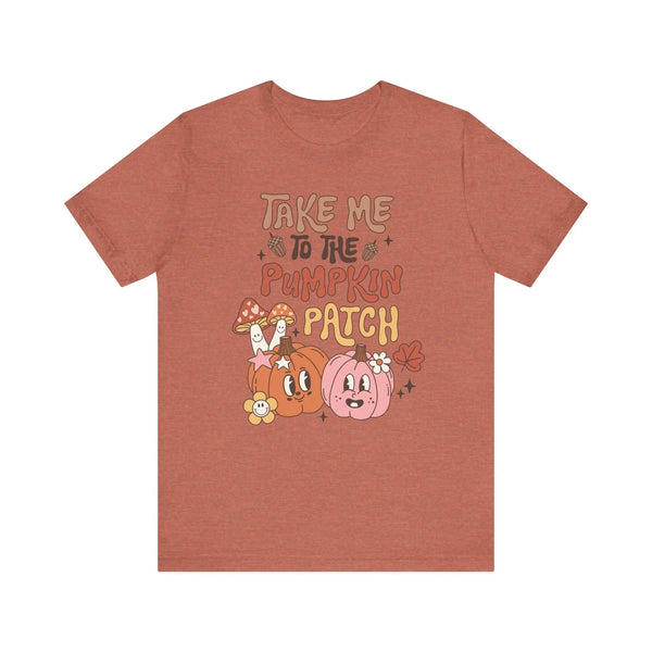 Take Me to the Pumpkin Patch T-Shirt - Retro Fall Graphic Tee - Vintage Pumpkin Patch Design for Autumn Lovers