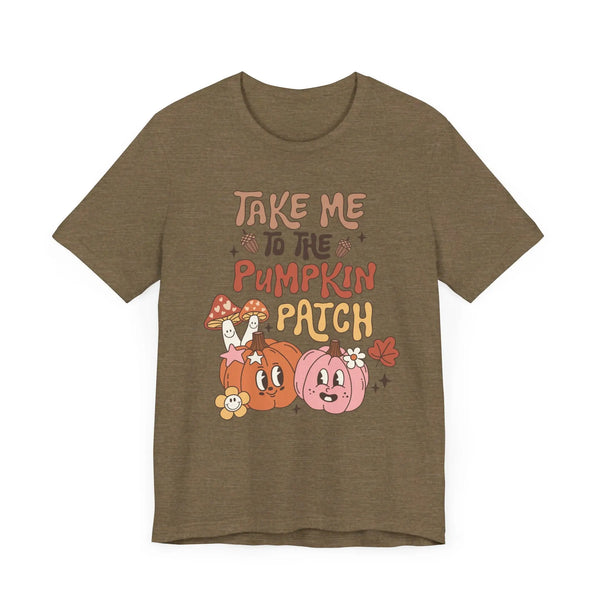 Take Me to the Pumpkin Patch T-Shirt - Retro Fall Graphic Tee - Vintage Pumpkin Patch Design for Autumn Lovers