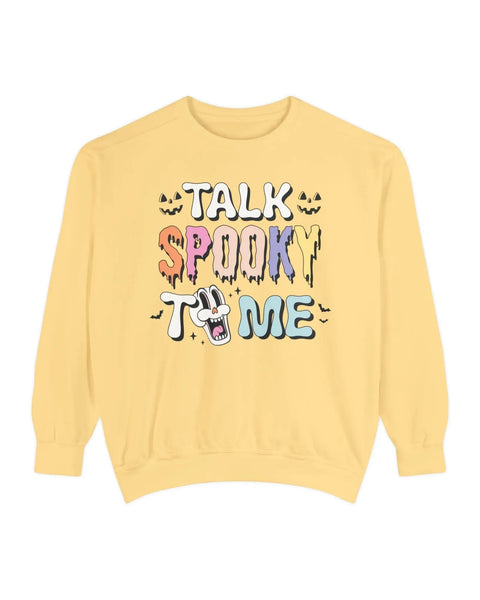 Talk Spooky To Me Halloween Graphic Unisex Sweatshirt For Ghost Lovers