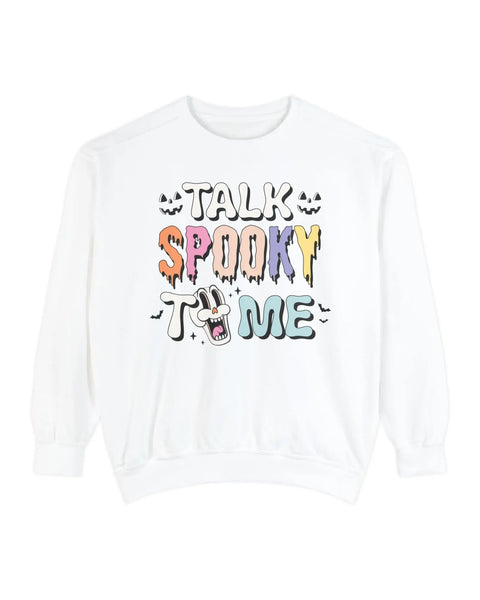 Talk Spooky To Me Halloween Graphic Unisex Sweatshirt For Ghost Lovers