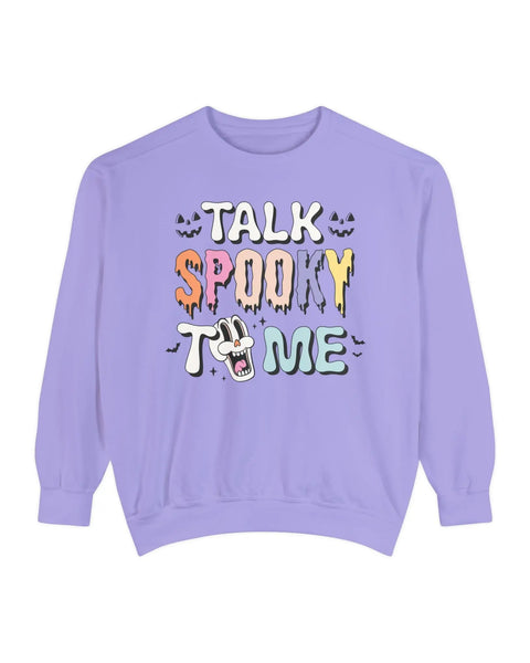 Talk Spooky To Me Halloween Graphic Unisex Sweatshirt For Ghost Lovers