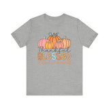 Thankful, Blessed & Kind of a Mess Pumpkins T-Shirt - Fall Graphic Tee - Cozy Autumn Fashion